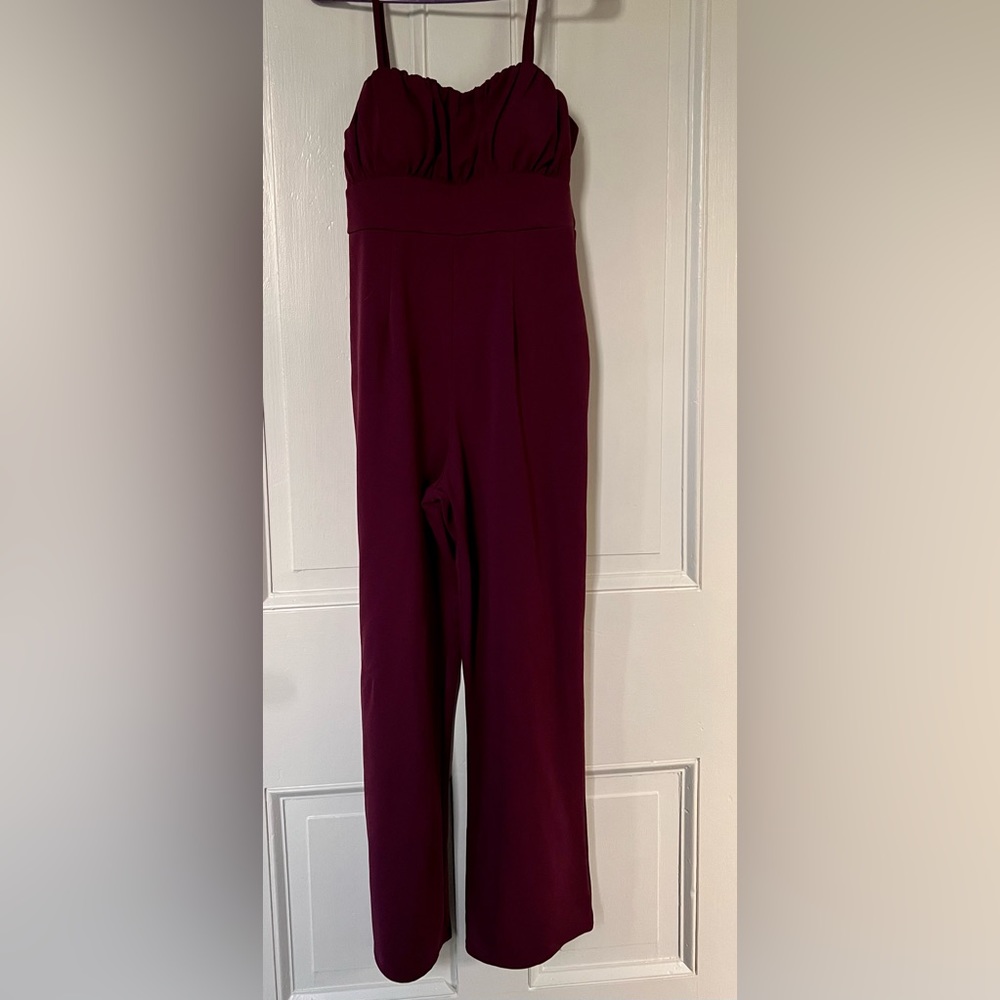 Francesca’s Burgundy Jumpsuit with Pockets